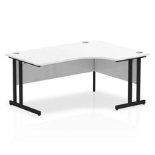 Load image into Gallery viewer, 160cm Large Corner Desk White Black Leg Right Hand
