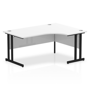 Impulse 160cm White Corner Desk Black Leg Right Hand