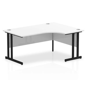 160cm Large Corner Desk White Black Leg Right Hand