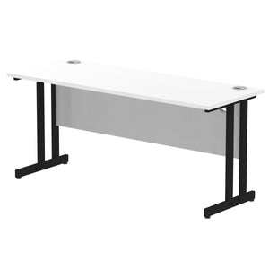 Impulse Slimline 1600 White Black Office Desk