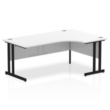 Load image into Gallery viewer, Impulse 180cm White Corner Desk Black Leg Right Hand
