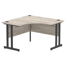 Load image into Gallery viewer, Small Corner Desk Grey Oak &amp; Black
