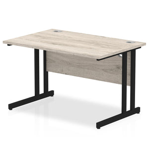 Impulse 1200 Grey Oak Black Cantilever Office Desk