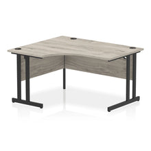 Load image into Gallery viewer, 140cm Large Corner Desk Grey Oak Black Leg Left Hand
