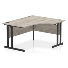 Load image into Gallery viewer, Impulse 140cm Grey Oak Corner Desk Black Leg Right Hand
