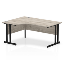 Load image into Gallery viewer, Impulse 160cm Grey Oak Corner Desk Black Leg Left Hand
