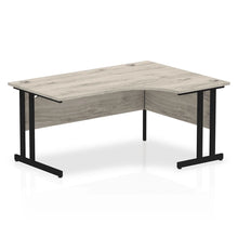 Load image into Gallery viewer, 160cm Large Corner Desk Grey Oak Black Leg Right Hand
