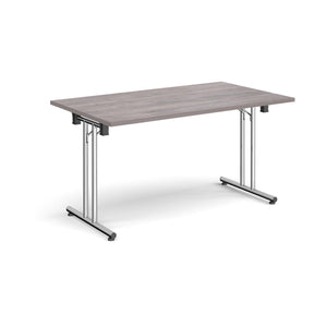 ProFold 1400 Chrome Grey Oak Folding Desk