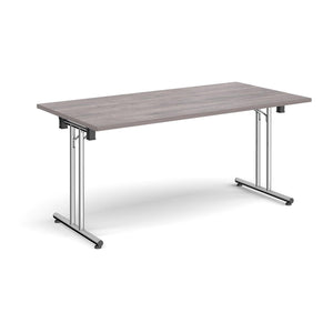 ProFold 1600 Chrome Grey Oak Folding Desk