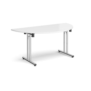 Profold 1600 Chrome White Semi Circle Folding Desk