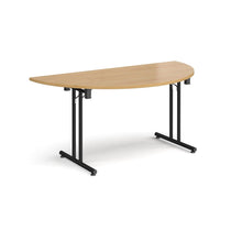 Load image into Gallery viewer, Profold 1600 Black Oak Semi Circle Folding Desk
