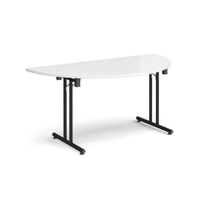 Profold 1600 Black White Semi Circle Folding Desk