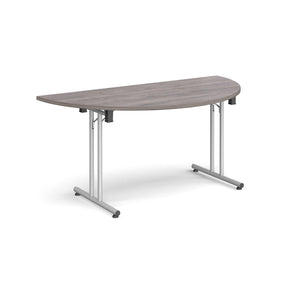 Profold 1600 Silver Grey Oak Semi Circle Folding Desk