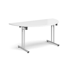 Profold 1600 Silver White Semi Circle Folding Desk