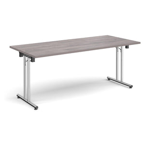 ProFold 1800 Chrome Grey Oak Folding Desk