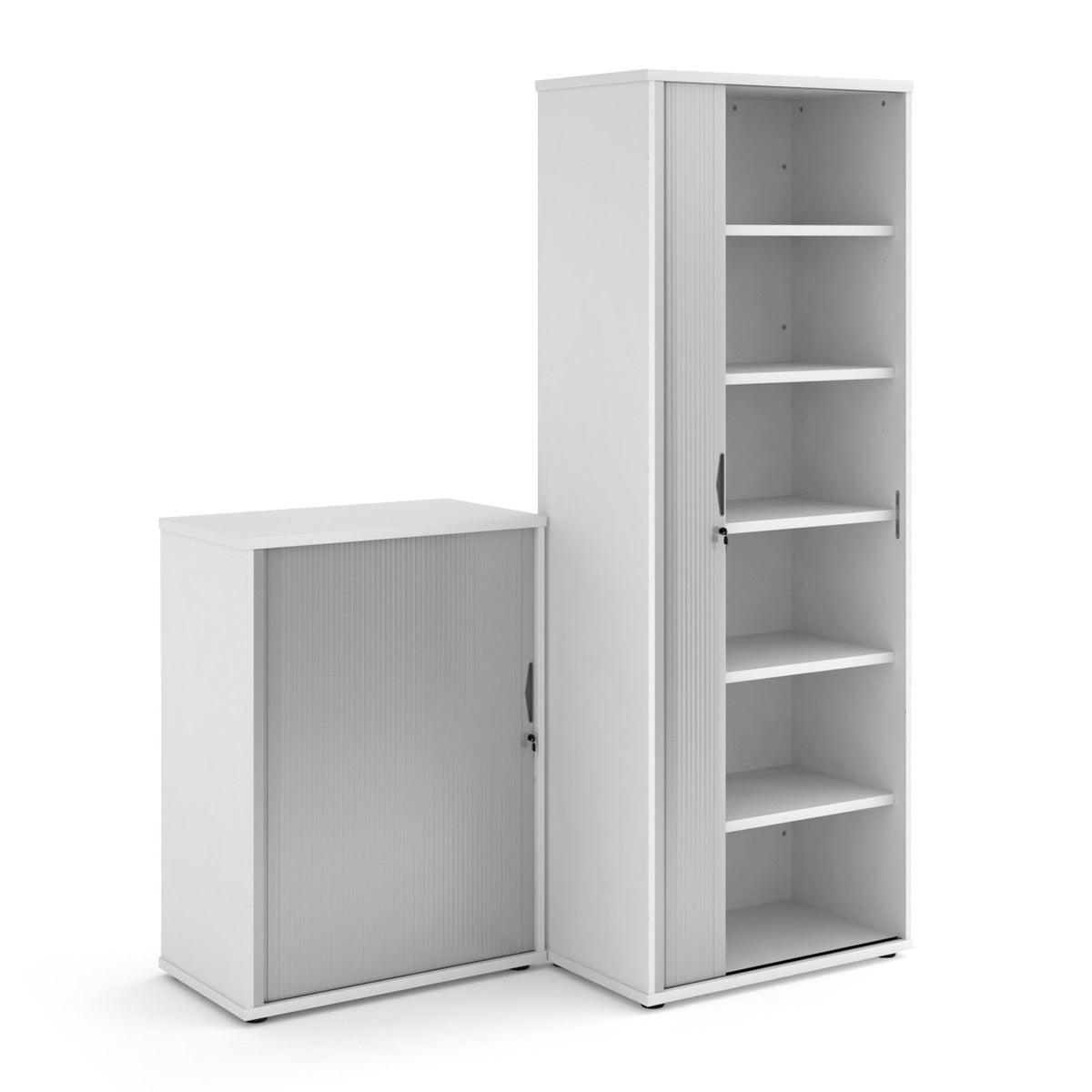 Beech Tambour Unit 5 Shelves 2140mm