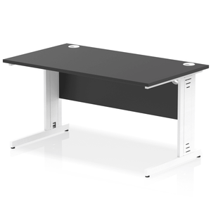 Dynamic 1400 Black White Wire Management Desk