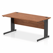 Load image into Gallery viewer, Dynamic 1600 Walnut Black Wire Management Desk
